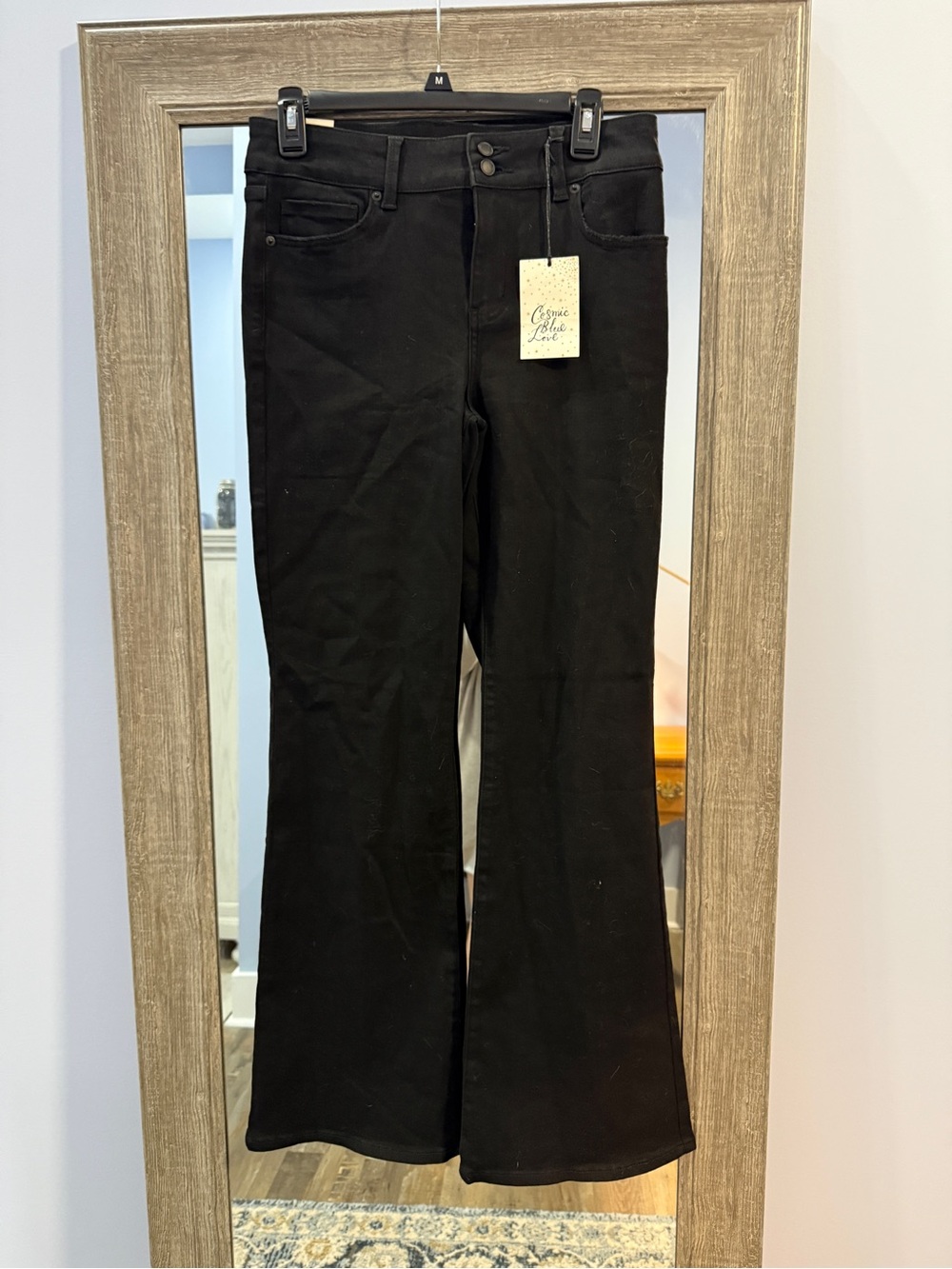 Cosmic Blue Love Women's Black Boot cut Jeans